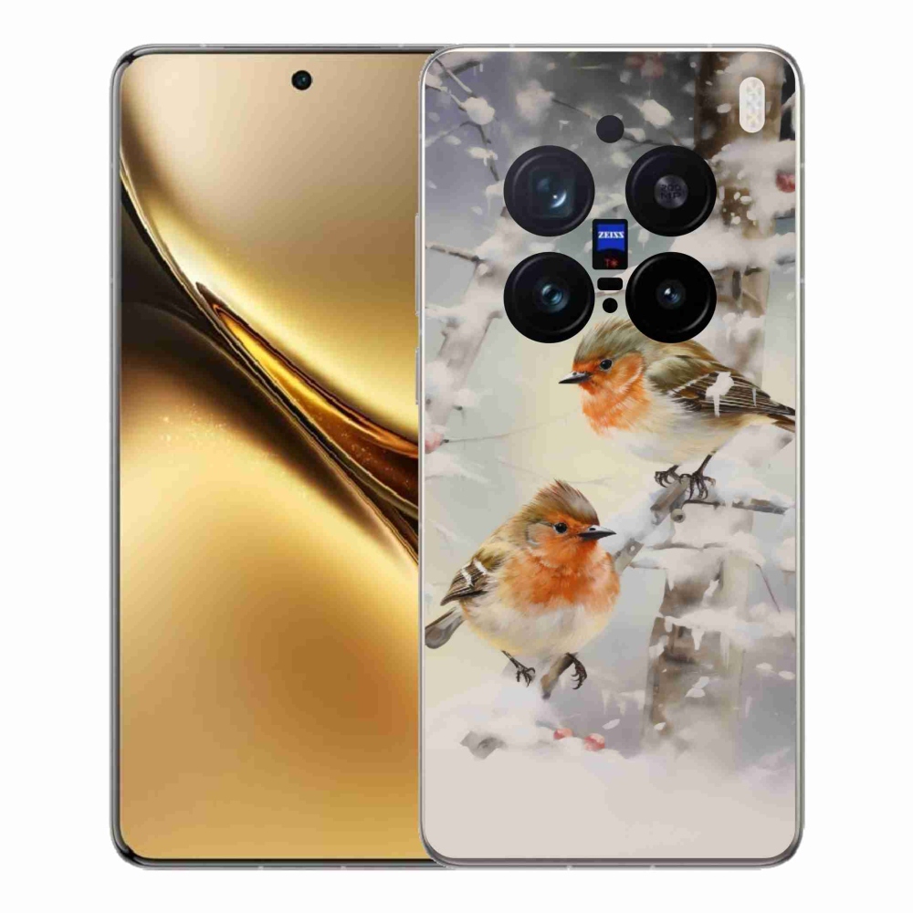 Gelový kryt mmCase na Vivo X200 Pro 5G - ptáčci v zimě