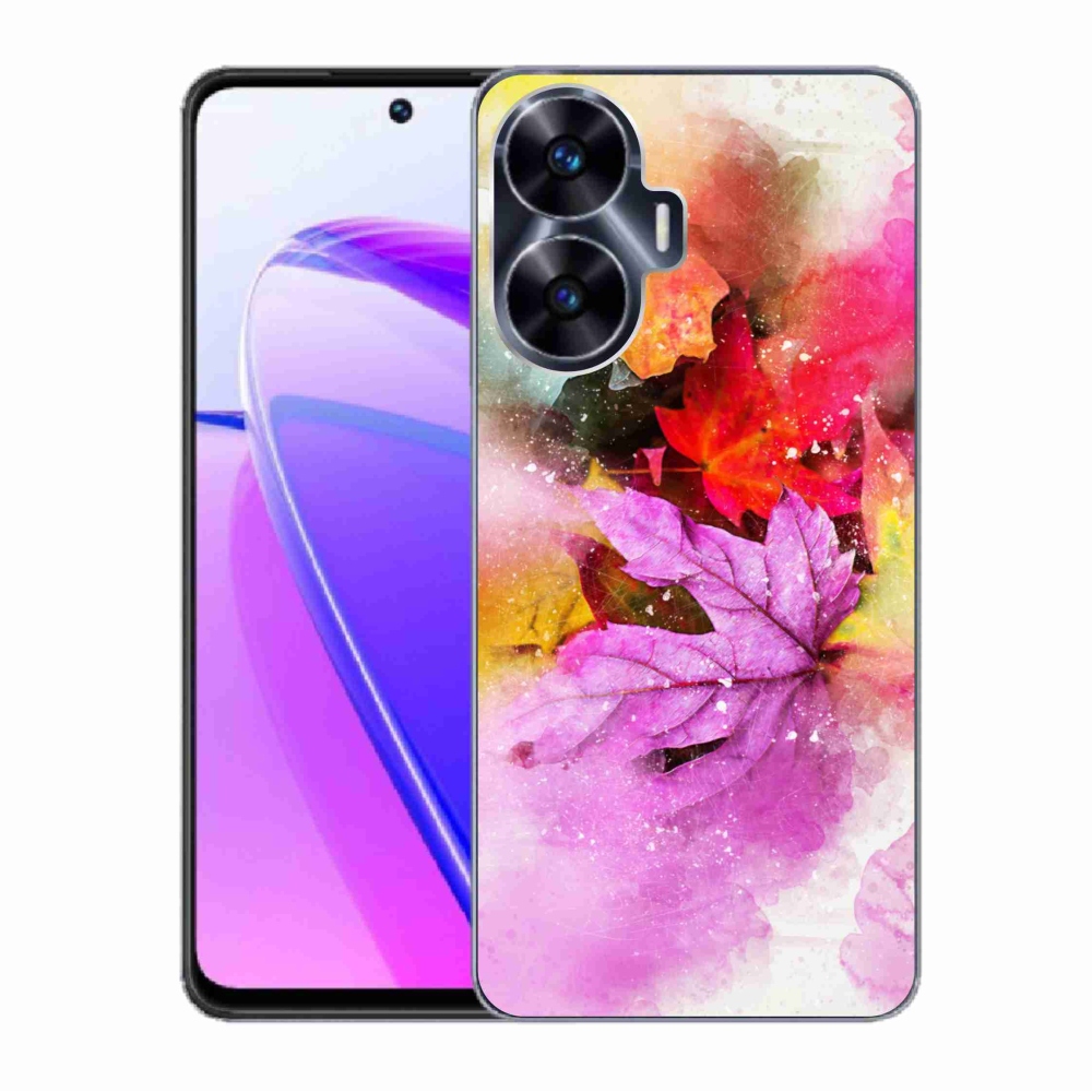 Gelový kryt mmCase na Realme C55 - barevné listy