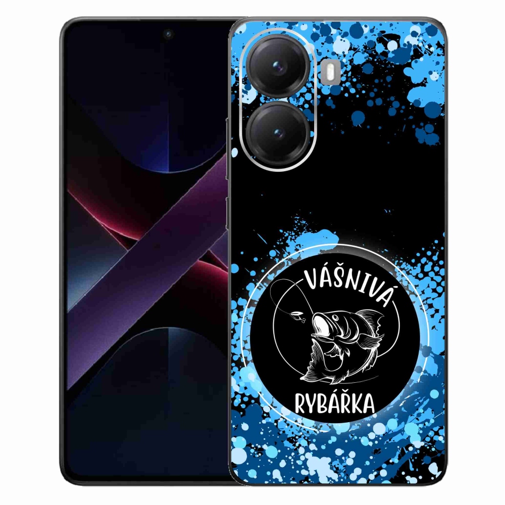 Gelový kryt mmCase na Xiaomi Poco X7 Pro 5G - vášnivá rybářka černé pozadí