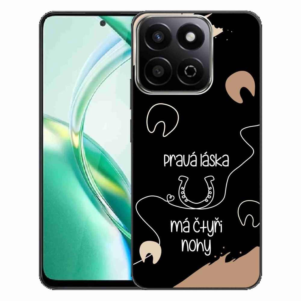 Gelový kryt mmCase na Honor 200 Smart 5G - koňský motiv černé pozadí
