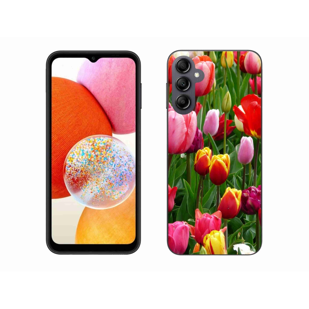 Gelový kryt mmCase na Samsung Galaxy A14 4G/5G - tulipány