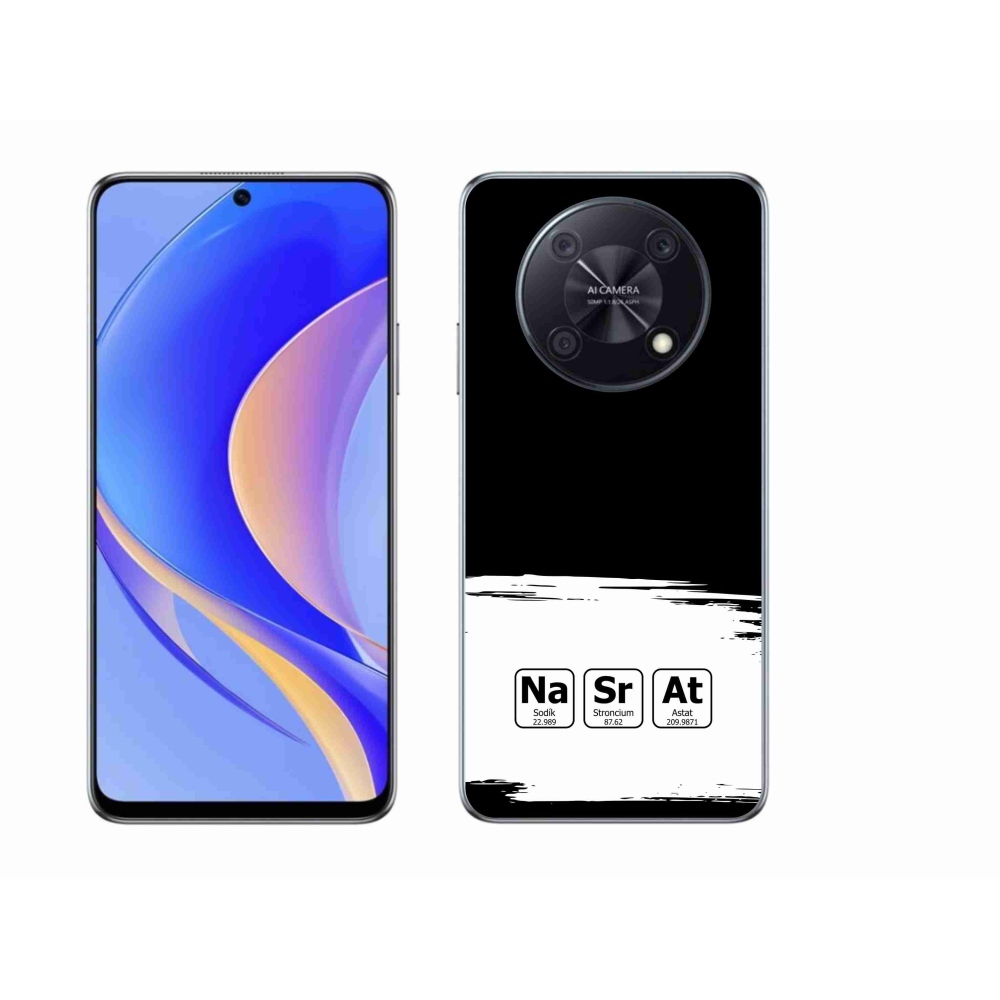 Gelový kryt mmCase na Huawei Nova Y90 - chemické prvky bíločerné pozadí