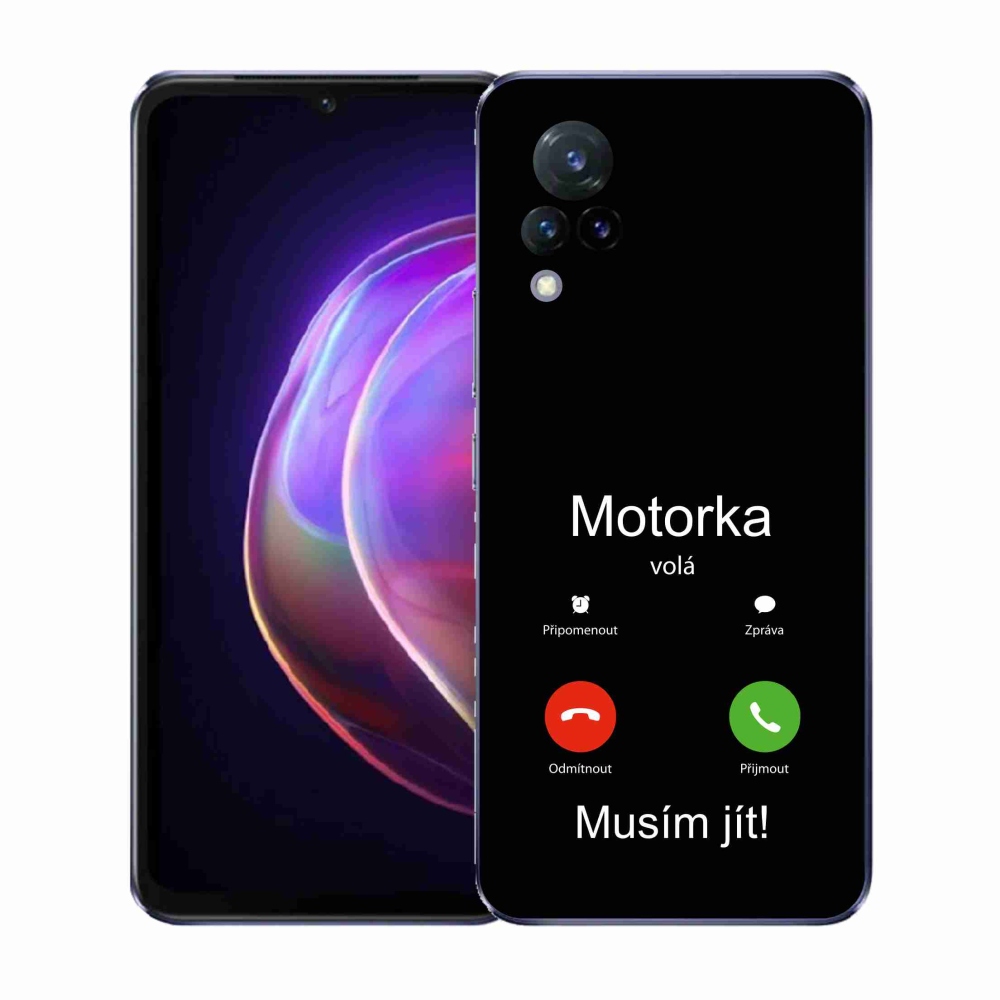 Gelový kryt mmCase na Vivo V21 4G/5G - motorka volá černé pozadí