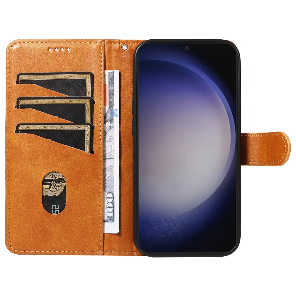 T-Shape knížkové pouzdro na Samsung Galaxy S24+/S25+ - hnědé