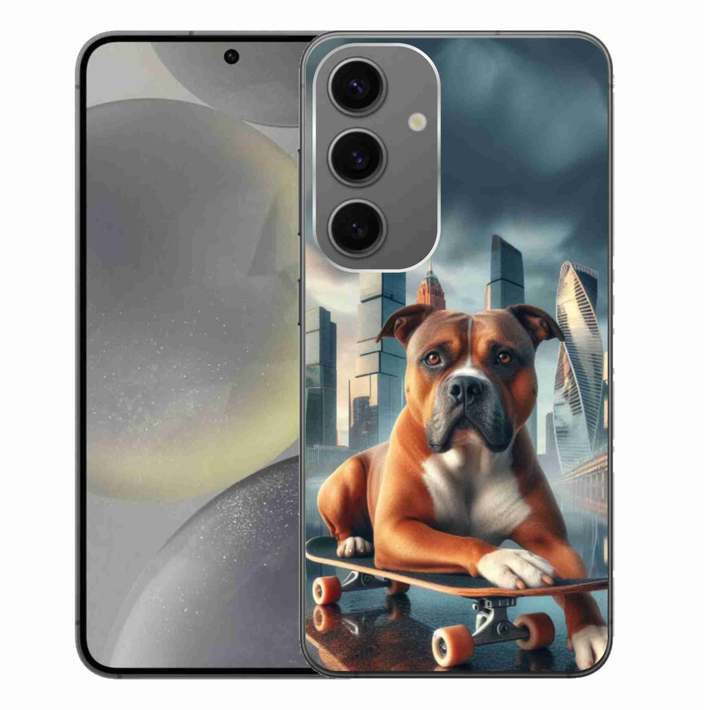 Gelový kryt mmCase na Samsung Galaxy S24+ - pes na skateboardu