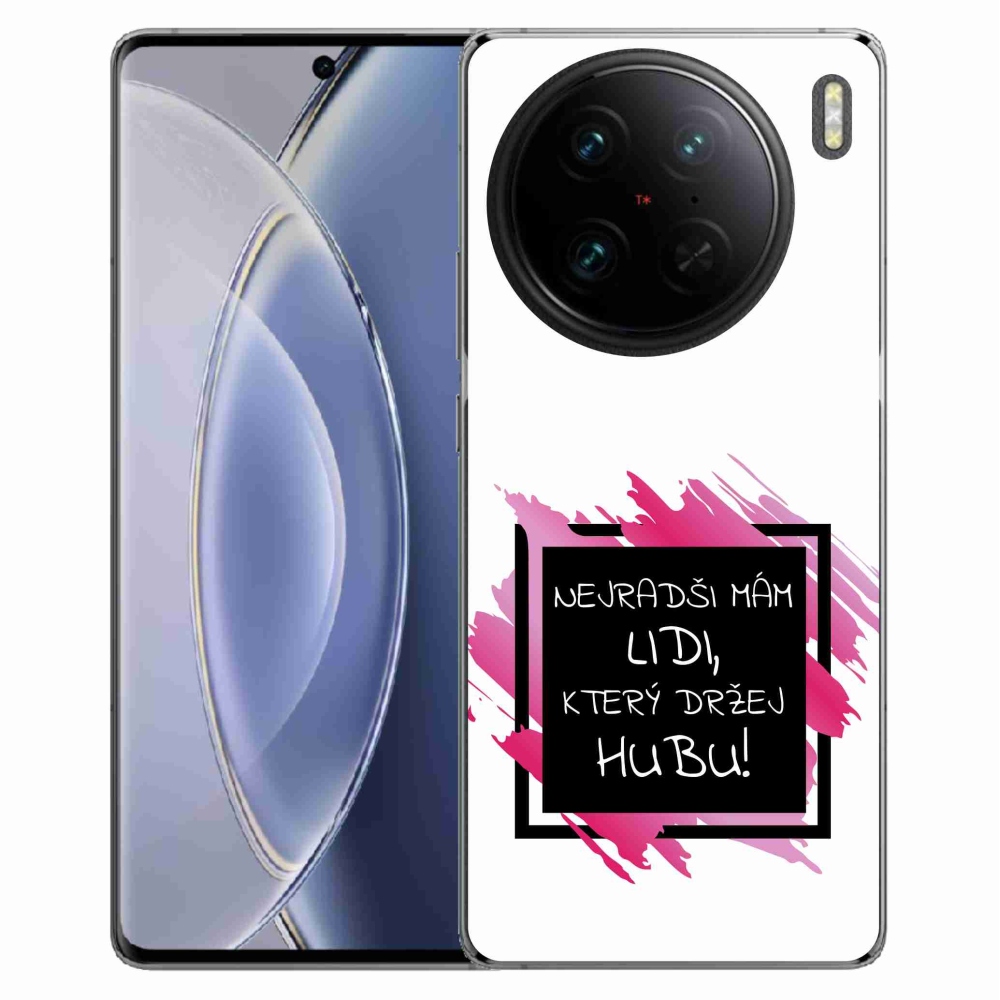 Gelový kryt mmCase na Vivo X90 Pro - vtipný text 7 černobílé pozadí