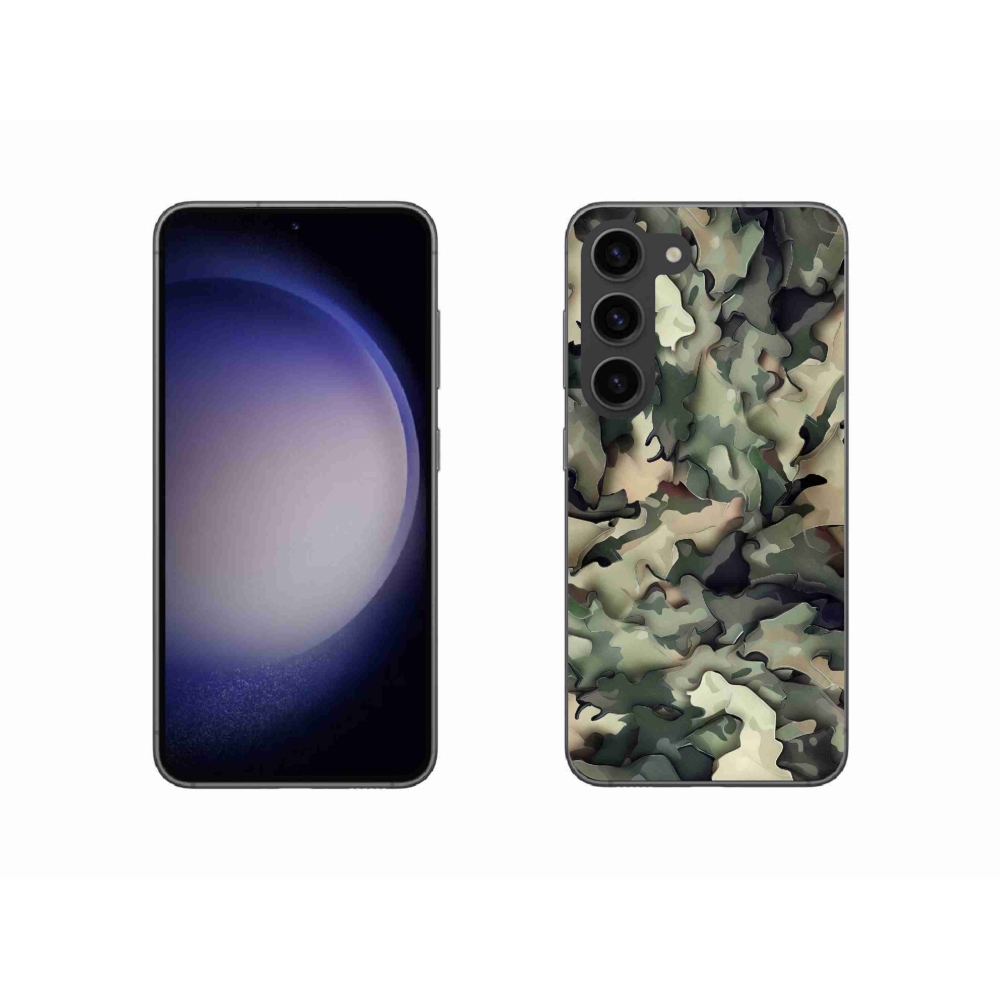 Gelový kryt mmCase na Samsung Galaxy S23 5G - maskáčový vzor 9