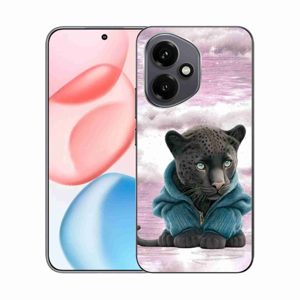 Gelový kryt mmCase na Honor 400 - černý panter ve svetru