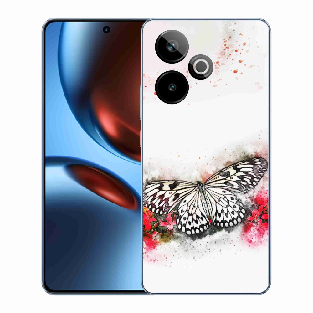 Gelový kryt mmCase na Realme GT 7 5G/GT 7T 5G - černobílý motýl