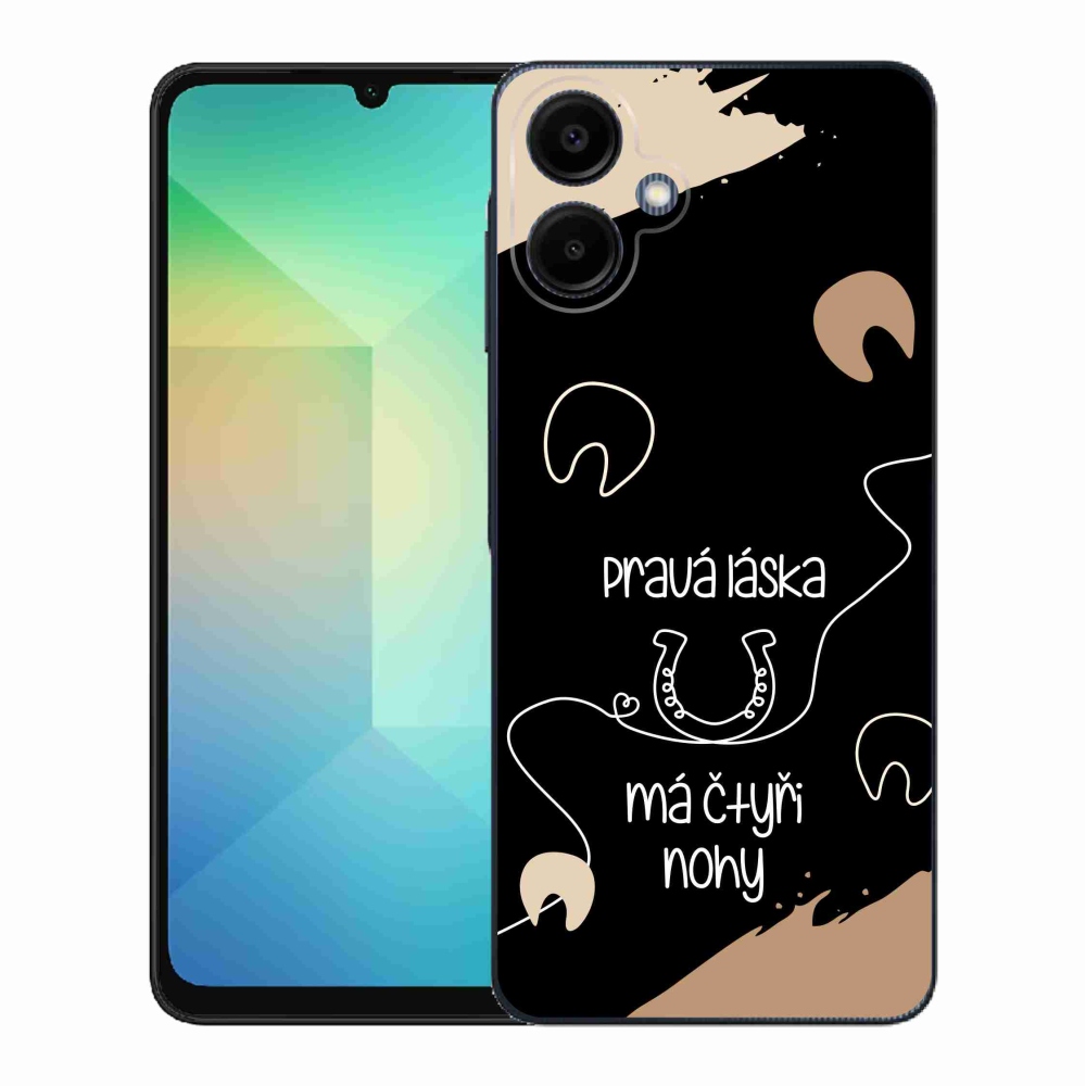 Gelový kryt mmCase na Samsung Galaxy A06 4G - koňský motiv černé pozadí