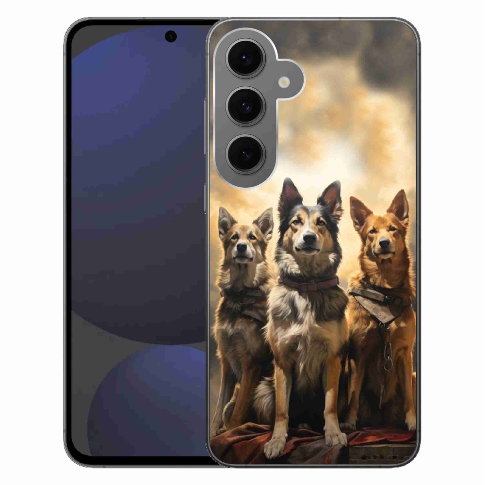 Gelový kryt mmCase na Samsung Galaxy S24 FE - tři psi