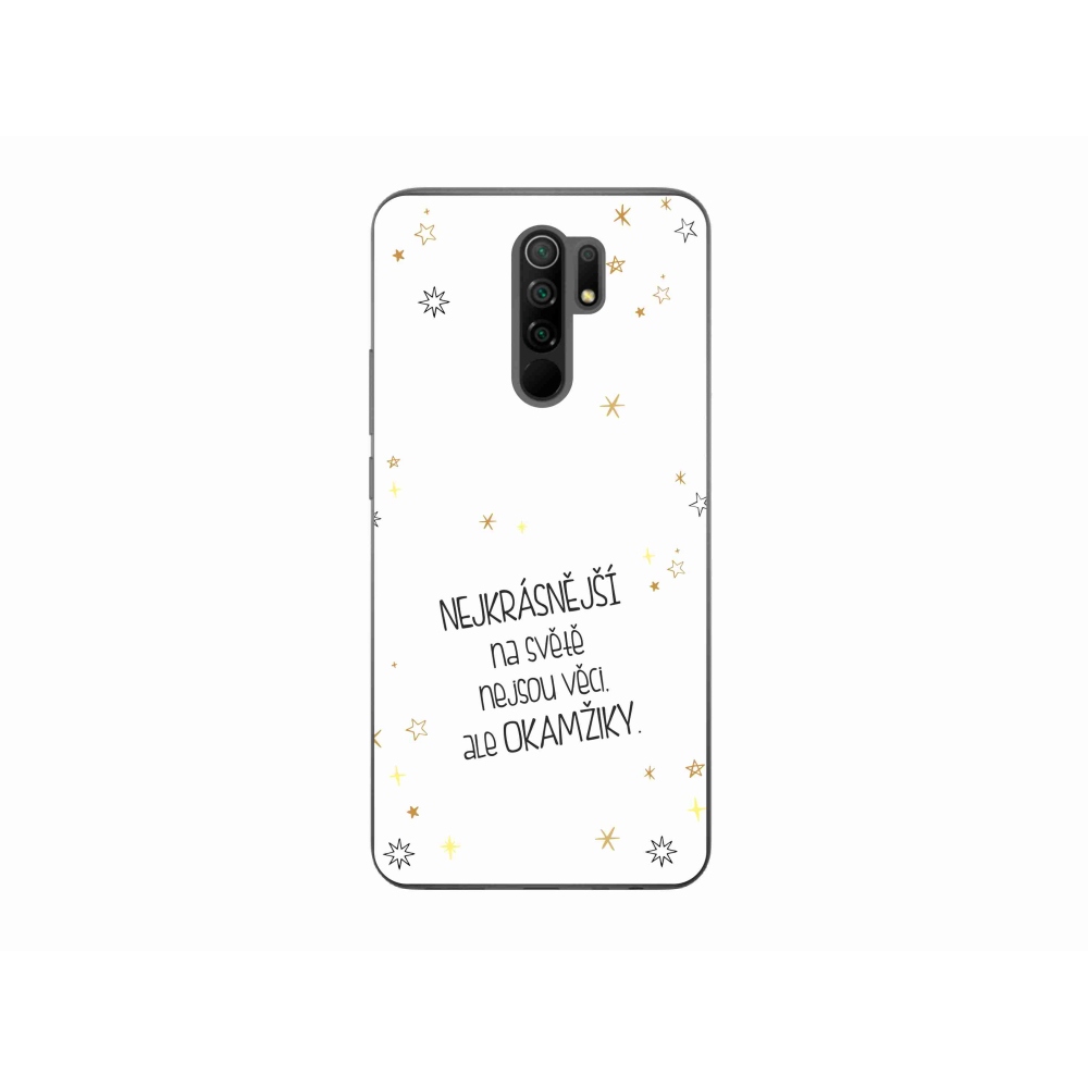 Gelový kryt mmCase na Xiaomi Redmi 9 - citát 4 bílé pozadí