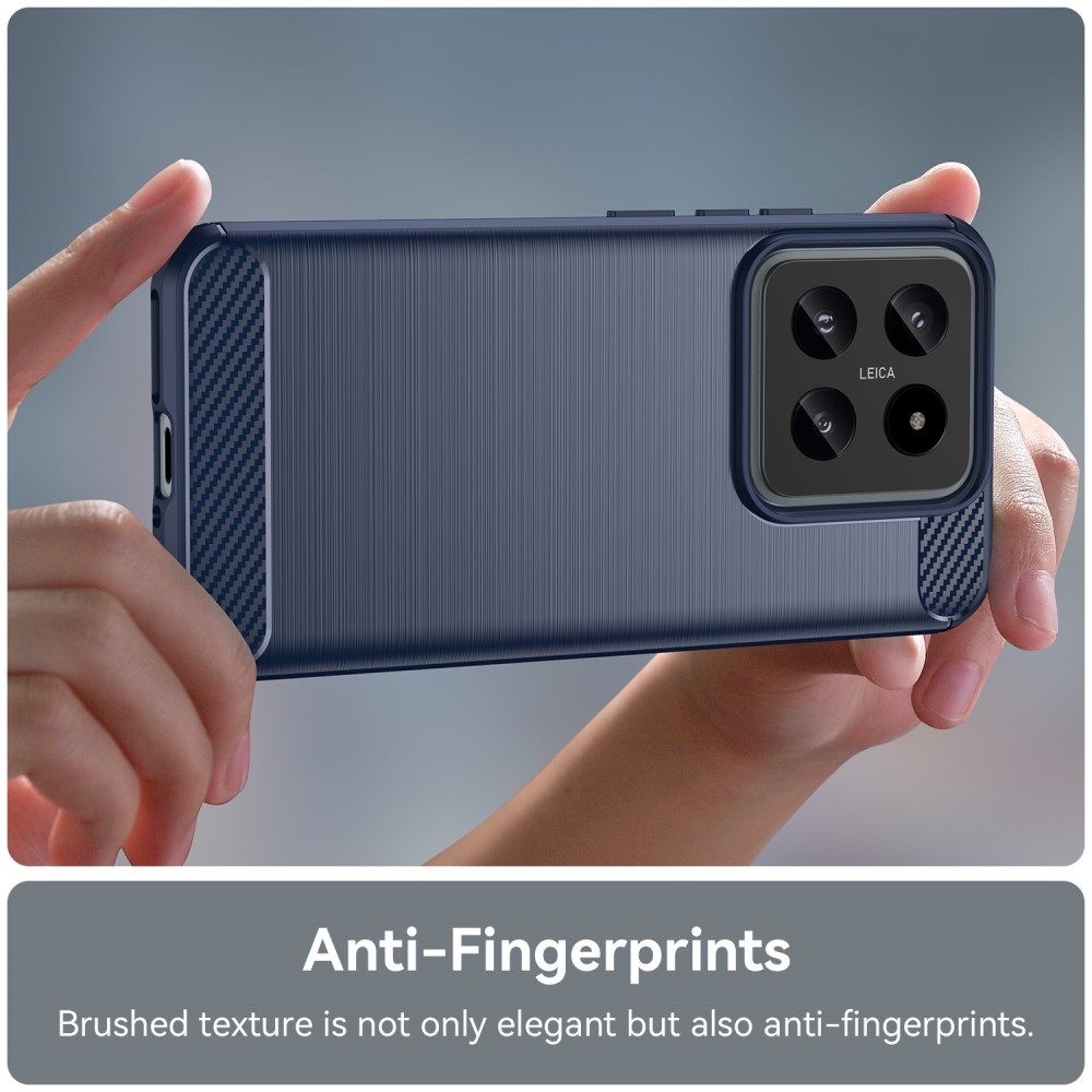 Carbon odolný gelový obal na Xiaomi 14 - modrý
