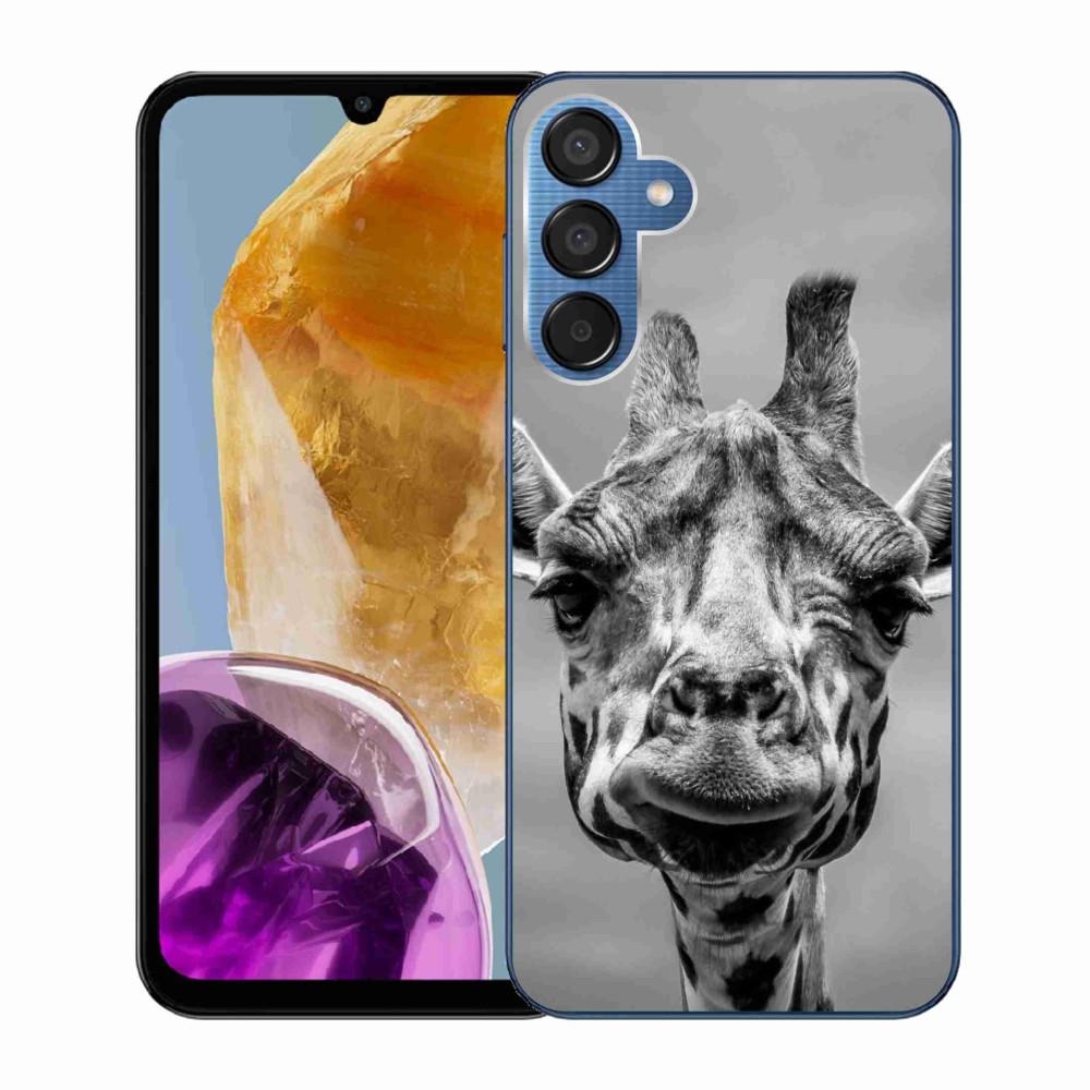 Gelový kryt mmCase na Samsung Galaxy M15 5G - černobílá žirafa