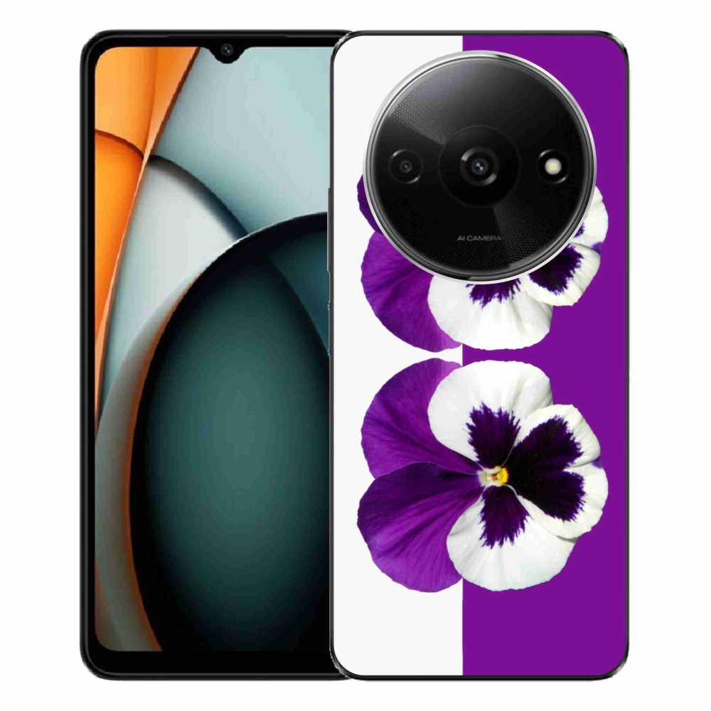 Gelový kryt mmCase na Xiaomi Redmi A3 - fialovobílý květ