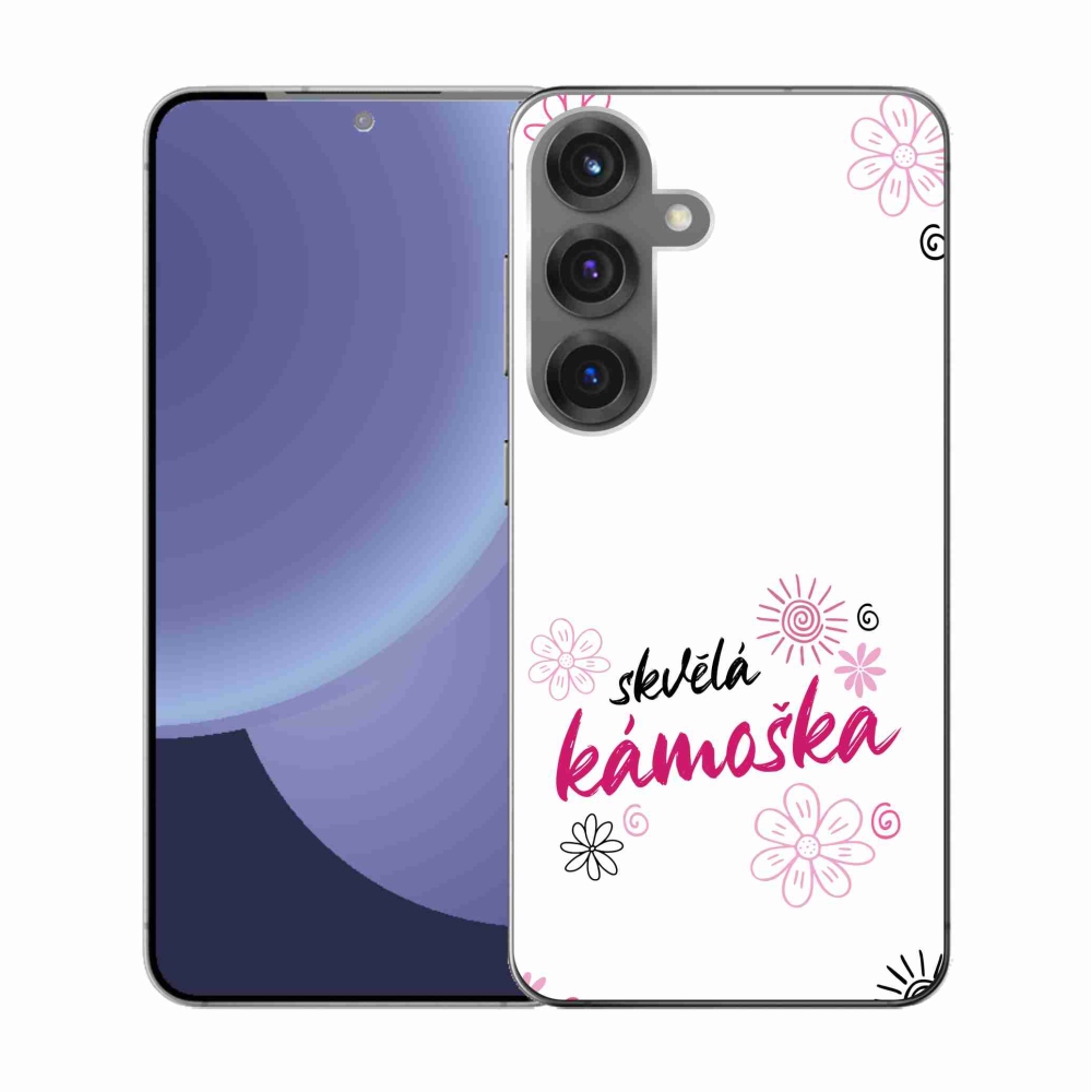 Gelový kryt mmCase na Samsung Galaxy S25 - skvělá kámoška bílé pozadí