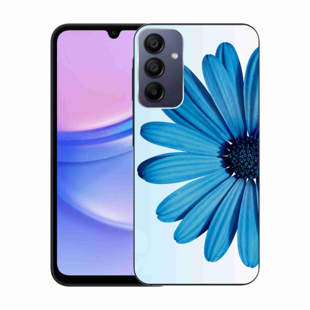 Gelový obal mmCase na Samsung Galaxy A15 4G/5G - modrá kopretina