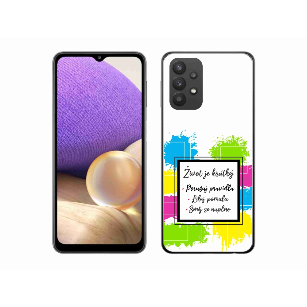 Gelový kryt mmCase na Samsung Galaxy A32 5G - citát 5 bílé pozadí