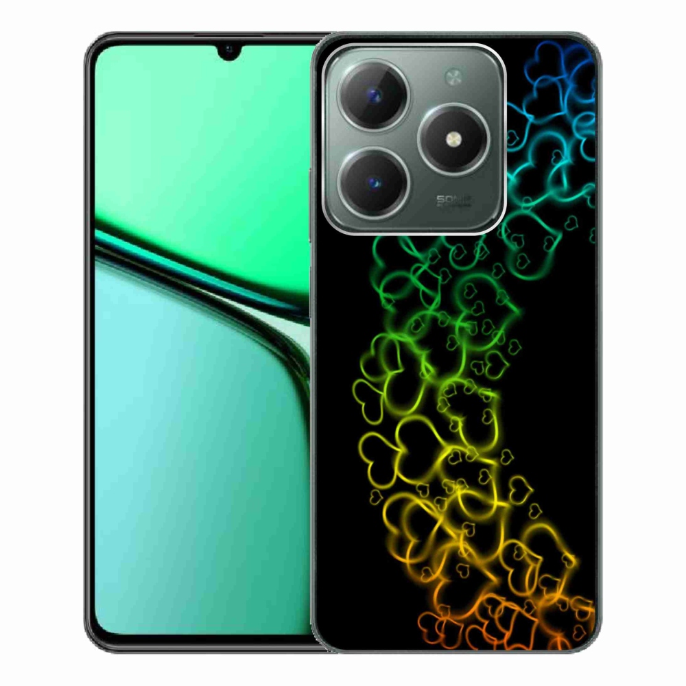 Gelový kryt mmCase na Realme C61 - barevná srdíčka
