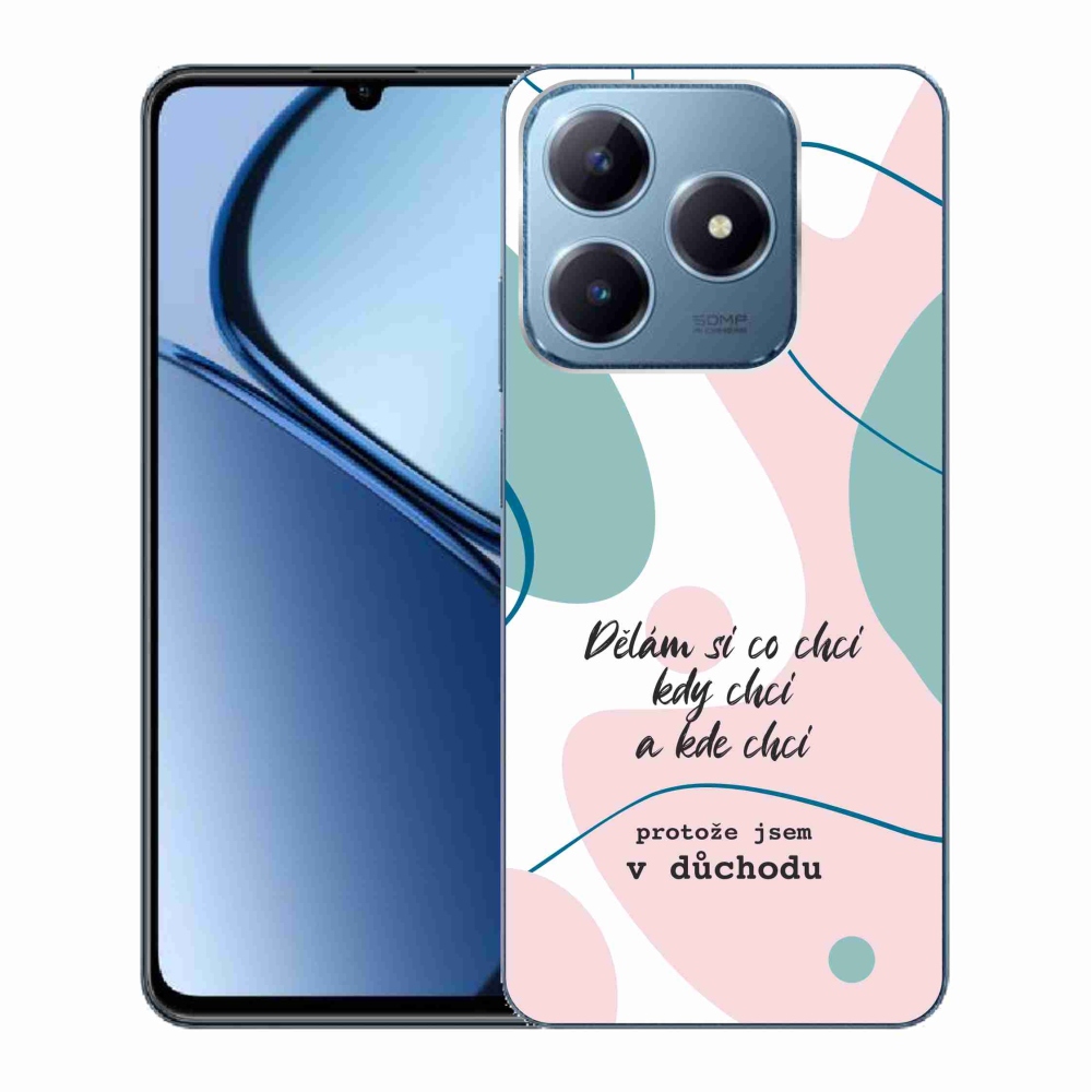 Gelový kryt mmCase na Realme C63 - vtipný text 10 bílé pozadí