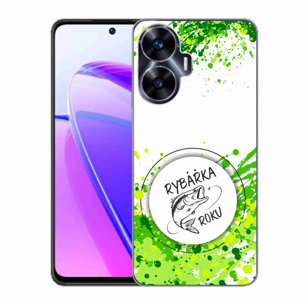 Gelový kryt mmCase na Realme C55 - rybářka roku bílé pozadí