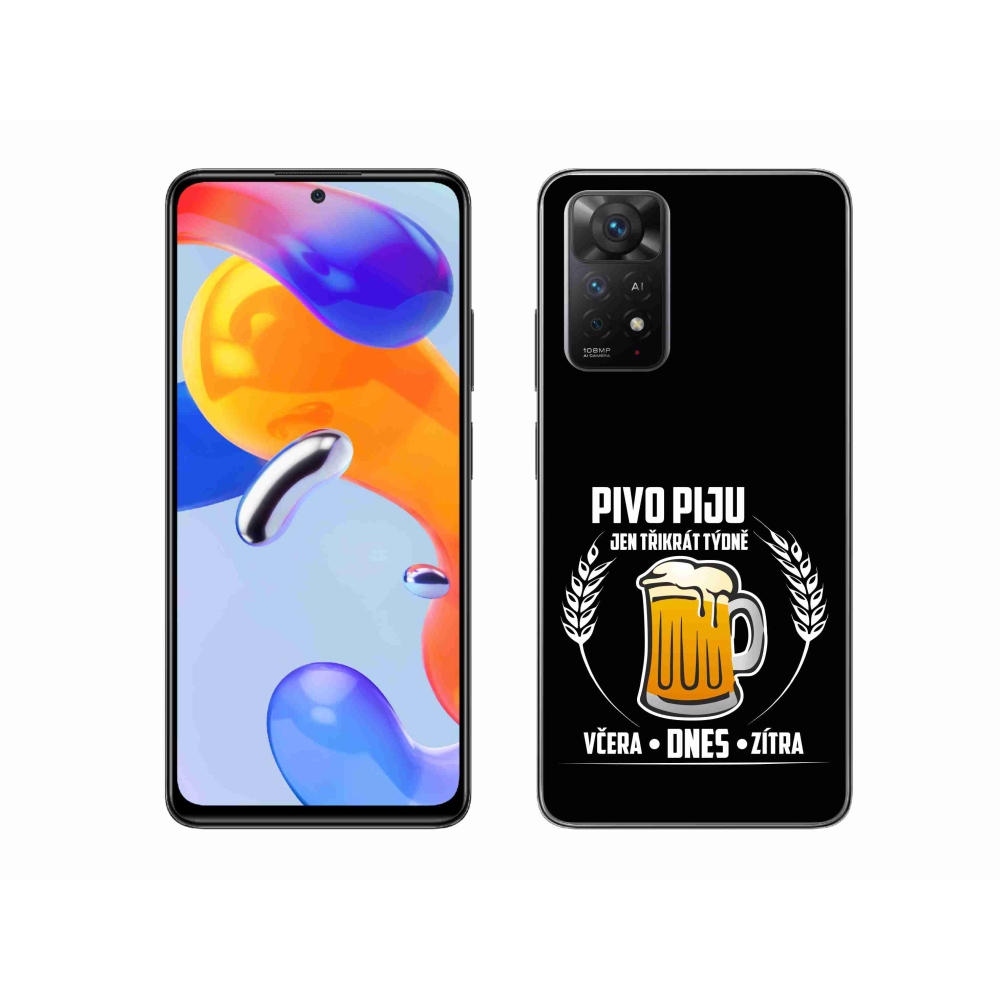 Gelový kryt mmCase na Xiaomi Redmi Note 11 Pro 4G/5G - pivní motiv černé pozadí