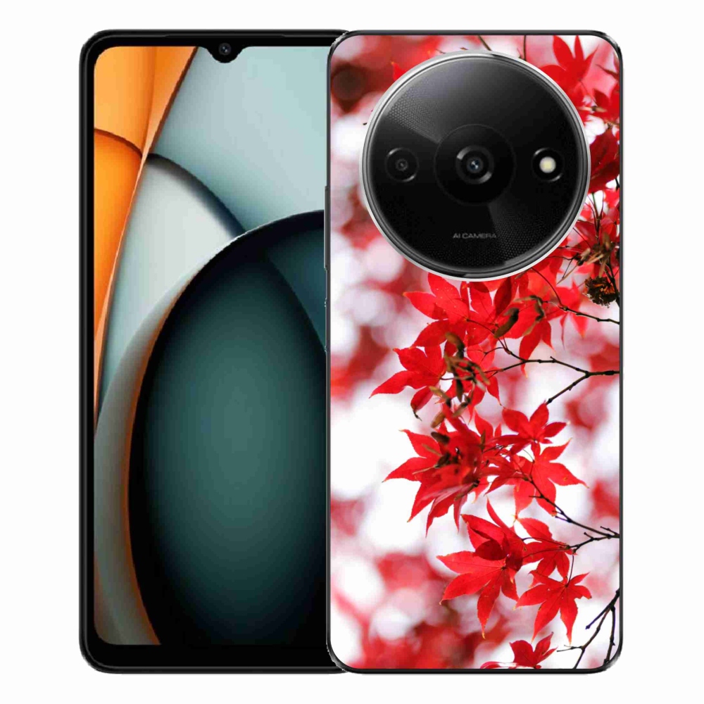 Gelový kryt mmCase na Xiaomi Redmi A3 - červené listy