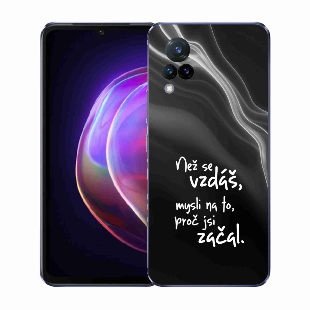 Gelový kryt mmCase na Vivo V21 4G/5G - citát 2 černé pozadí