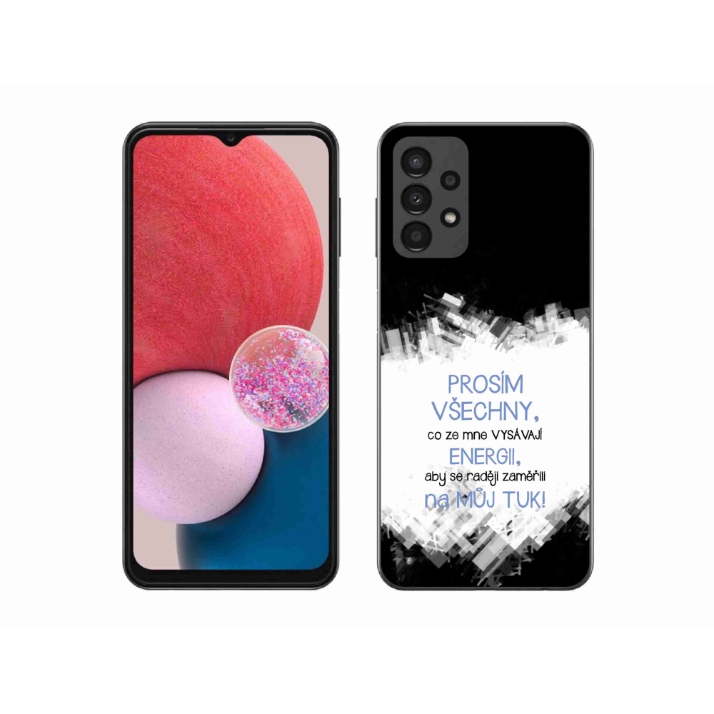 Gelový kryt mmCase na Samsung Galaxy A13 4G - vtipný text 1 modrý