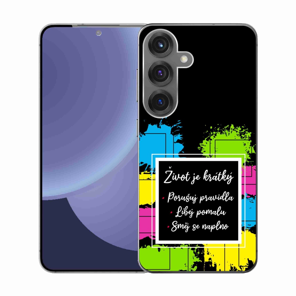 Gelový kryt mmCase na Samsung Galaxy S25 - citát 5 černé pozadí