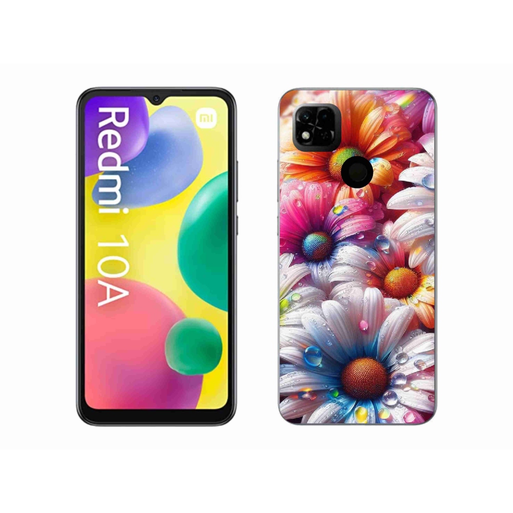 Gelový kryt mmCase na Xiaomi Redmi 10A - barevné kopretiny