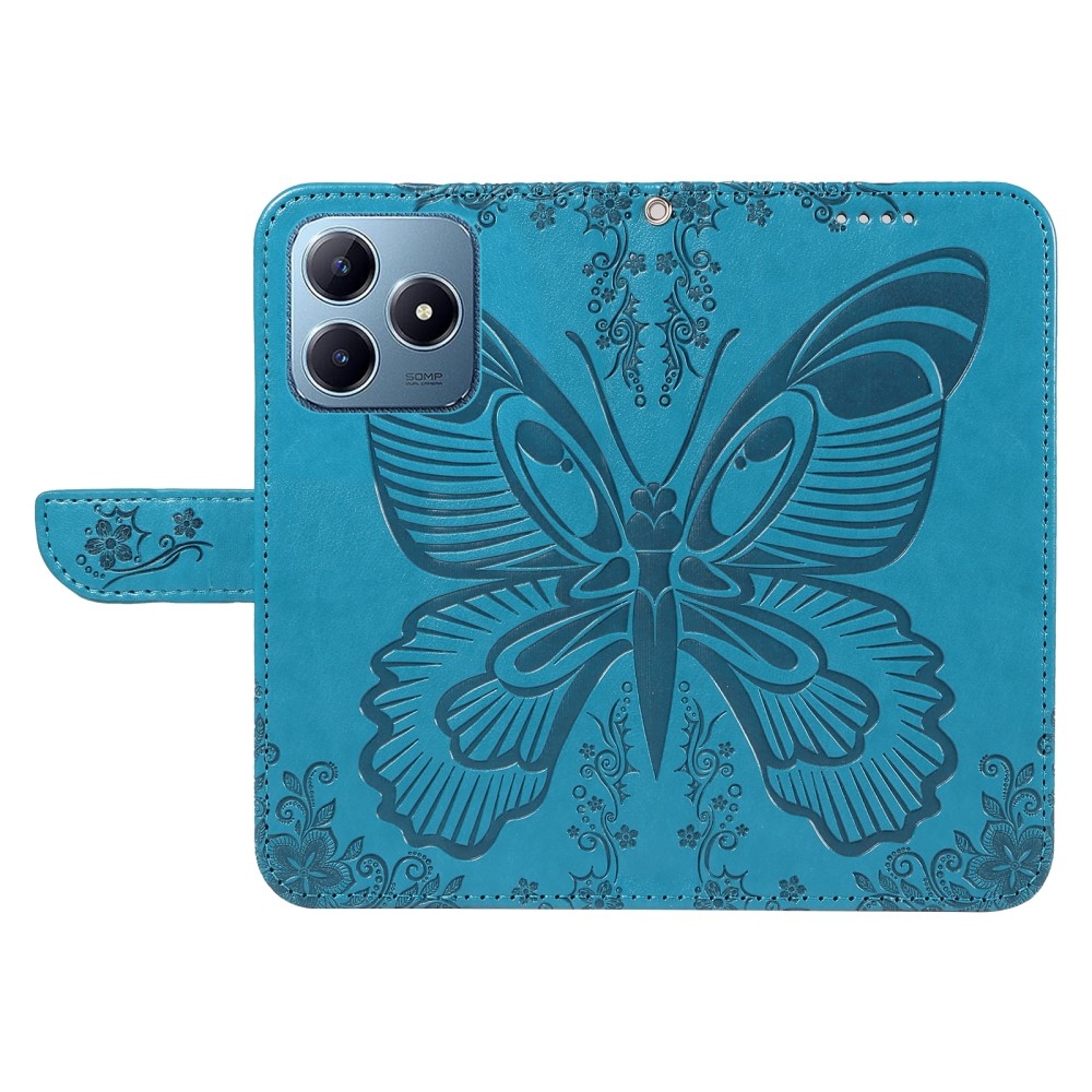 Floral Butterfly knížkové pouzdro na Realme C61/C63 - modré