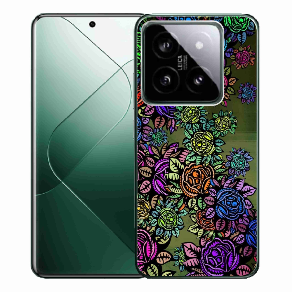 Gelový kryt mmCase na Xiaomi 14 Pro - květiny 6