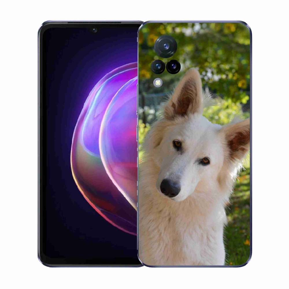 Gelový kryt mmCase na Vivo V21 4G/5G - bílý švýcarský ovčák 1