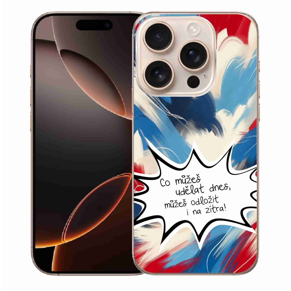 Gelový kryt mmCase na iPhone 16 Pro Max - vtipný text 9 bílé pozadí