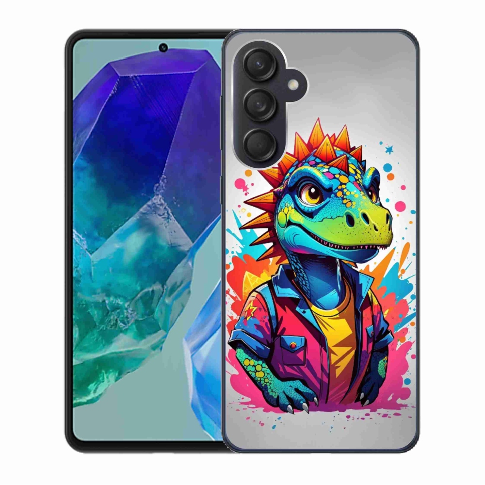 Gelový kryt mmCase na Samsung Galaxy M55 5G - barevný dinosaurus