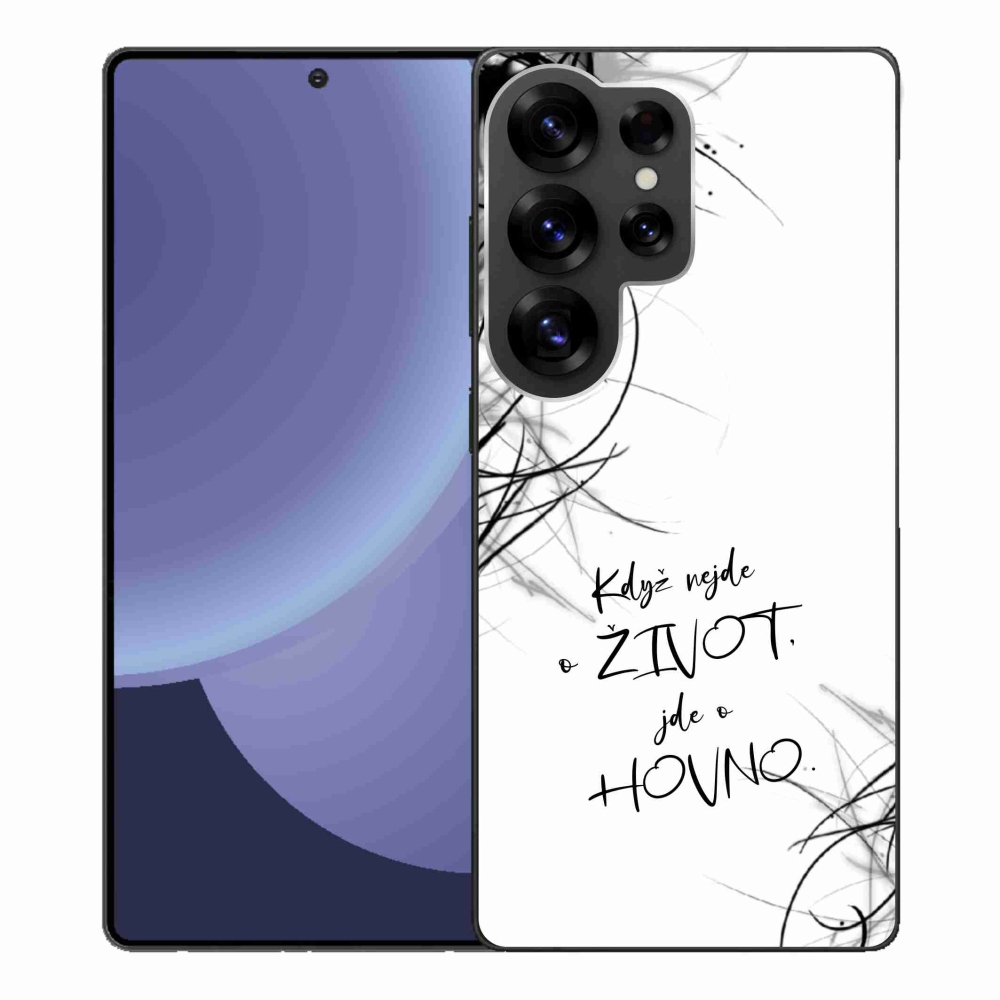 Gelový kryt mmCase na Samsung Galaxy S25 Ultra - vtipný text 16 bílé pozadí