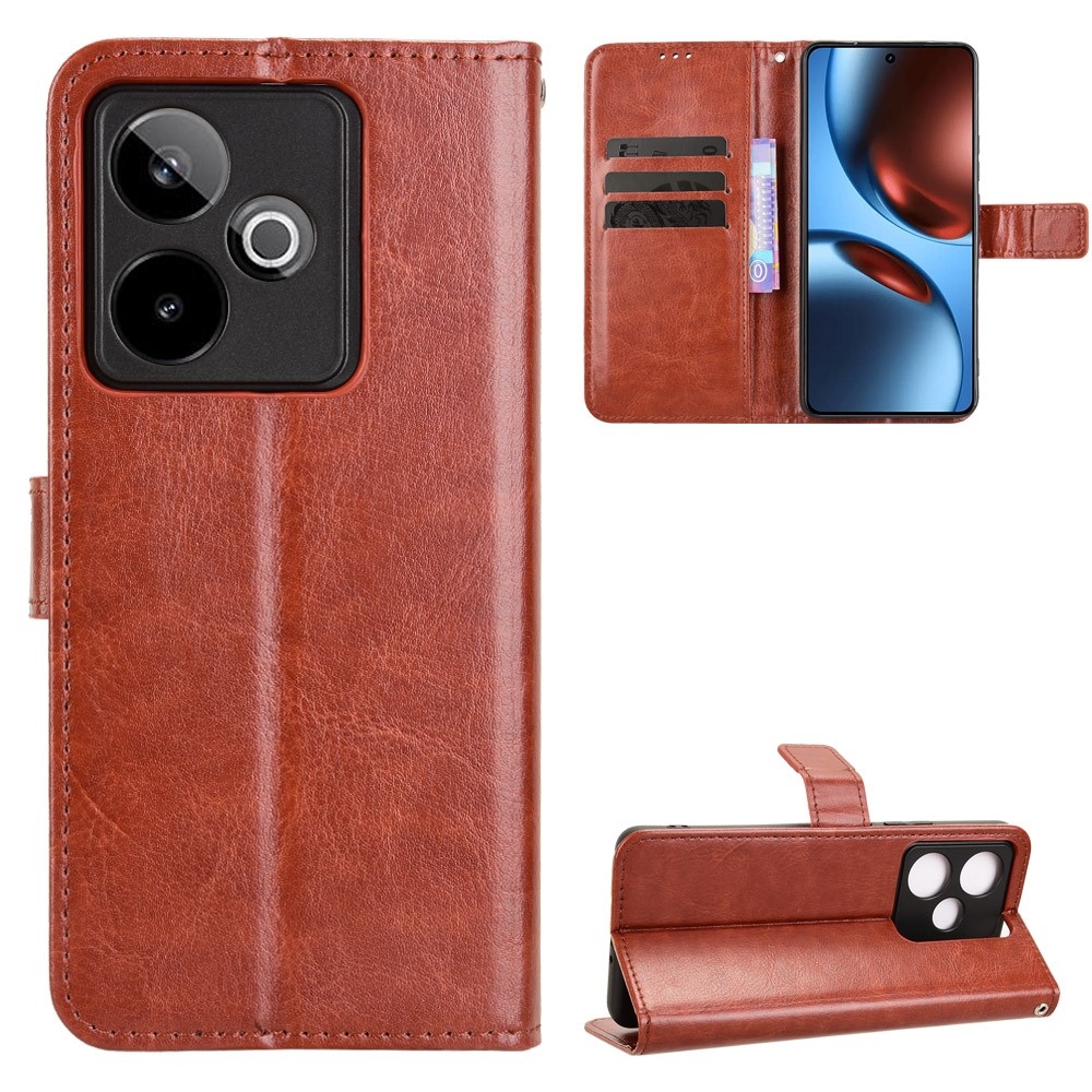 Crazy knížkové pouzdro na Realme GT 7 5G - hnědé