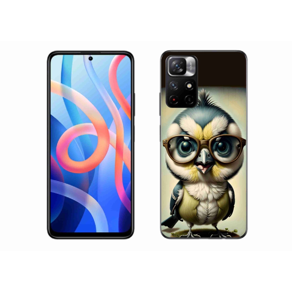 Gelový kryt mmCase na Xiaomi Redmi Note 11S 5G - mládě s brýlemi