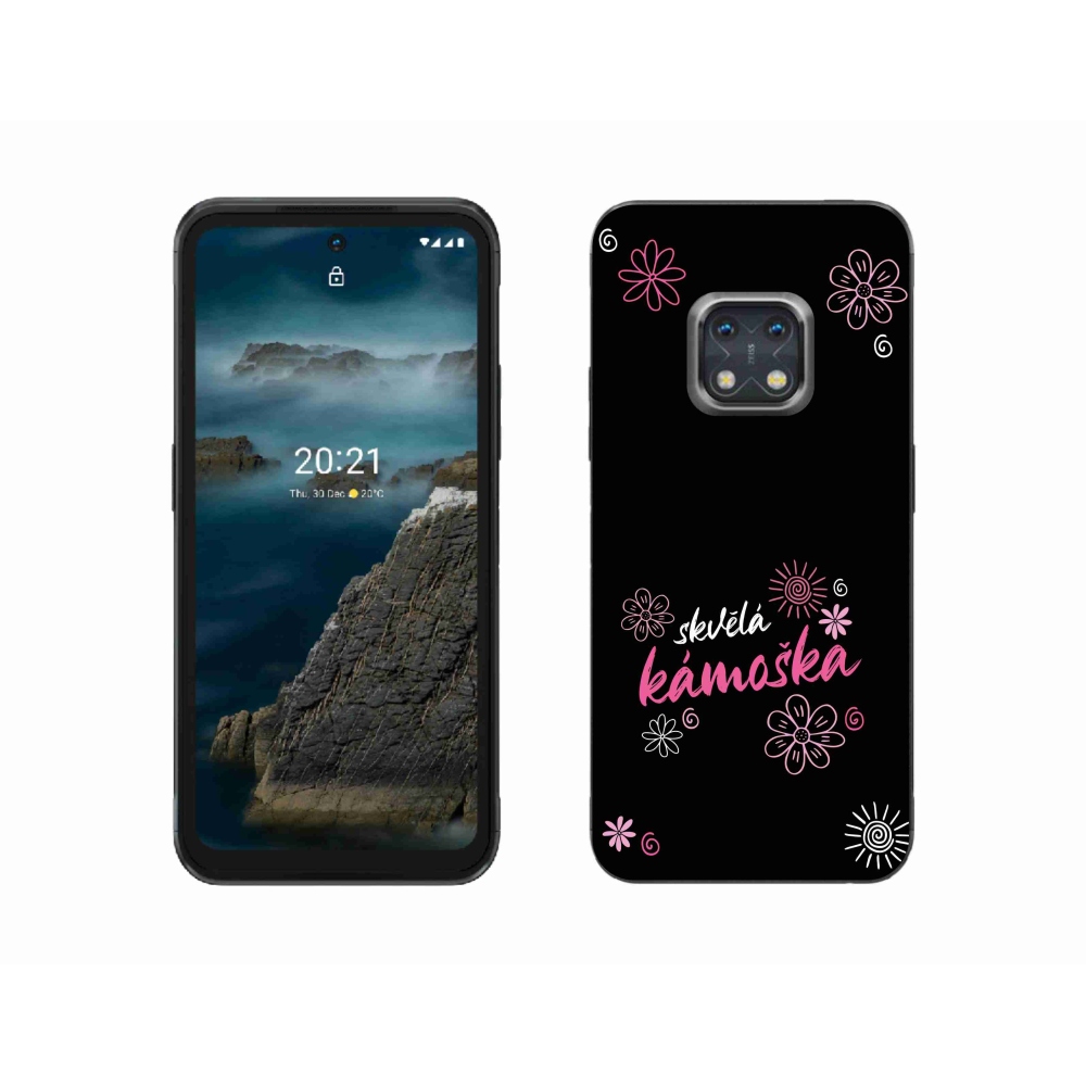 Gelový kryt mmCase na Nokia XR20 - skvělá kámoška černé pozadí