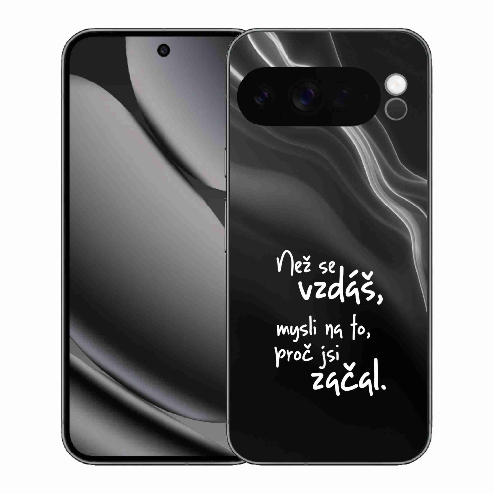 Gelový kryt mmCase na Google Pixel 10 Pro XL - citát 2 černé pozadí