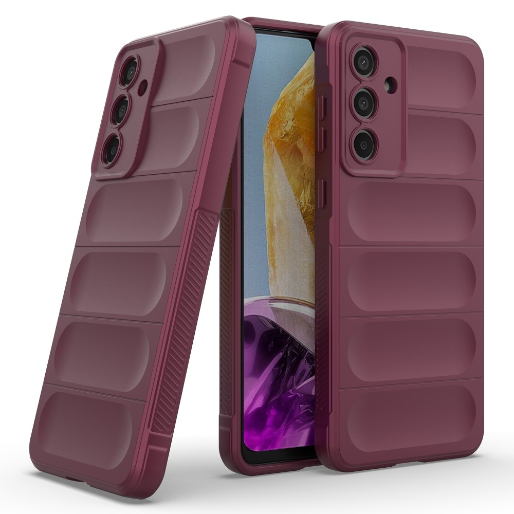 Rugg odolný gelový obal na Samsung Galaxy M55 5G - vínový