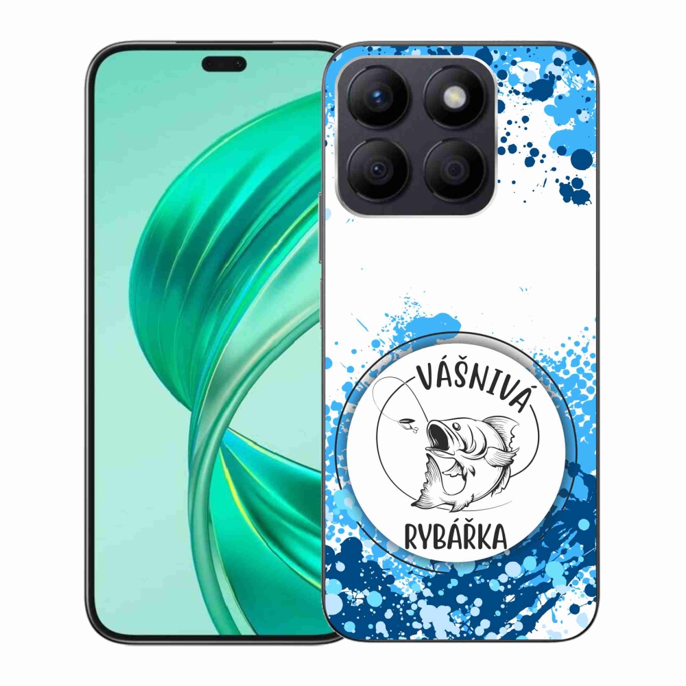 Gelový kryt mmCase na Honor X8b - vášnivá rybářka bílé pozadí