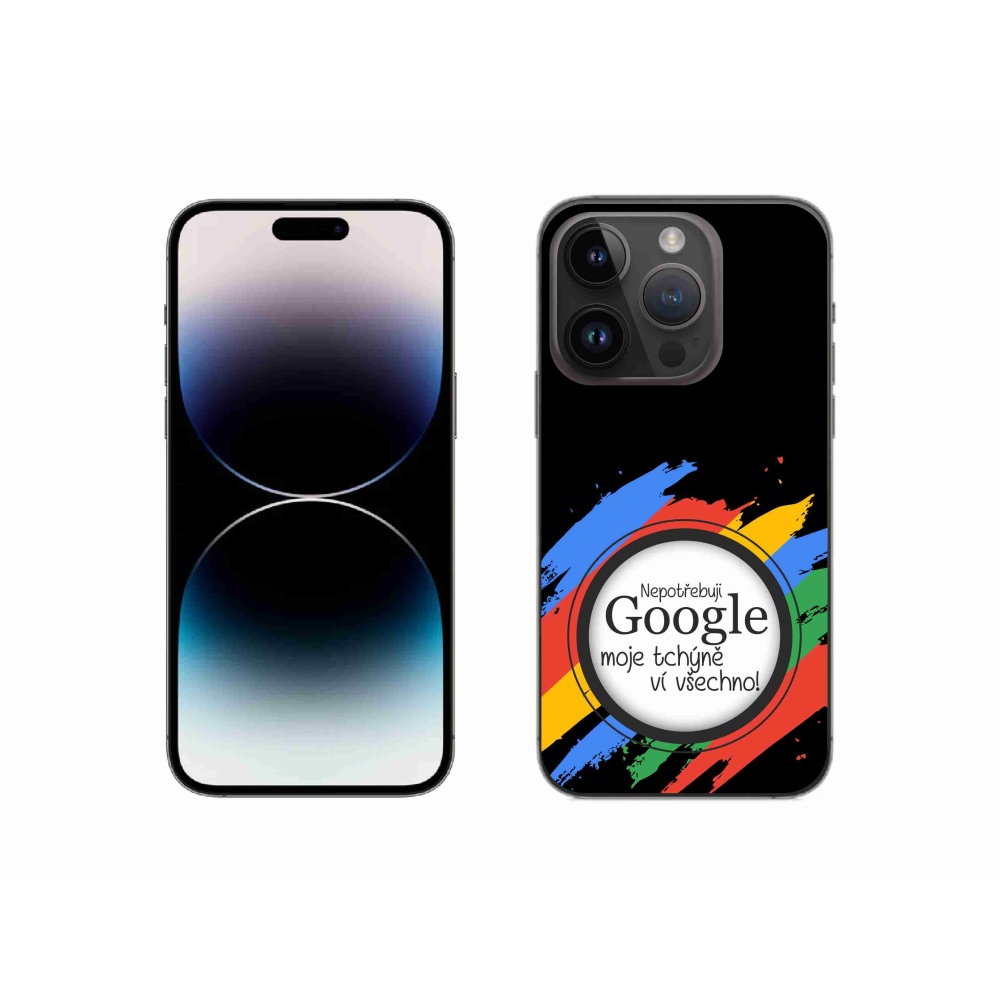 Gelový kryt mmCase na iPhone 14 Pro 6.1 - tchýně ví všechno černé pozadí