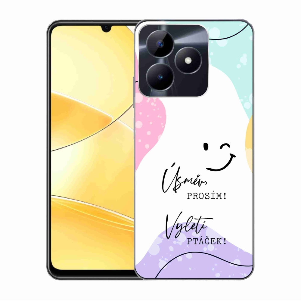 Gelový kryt mmCase na Realme C51/C53 - vtipný text 4 bílé pozadí