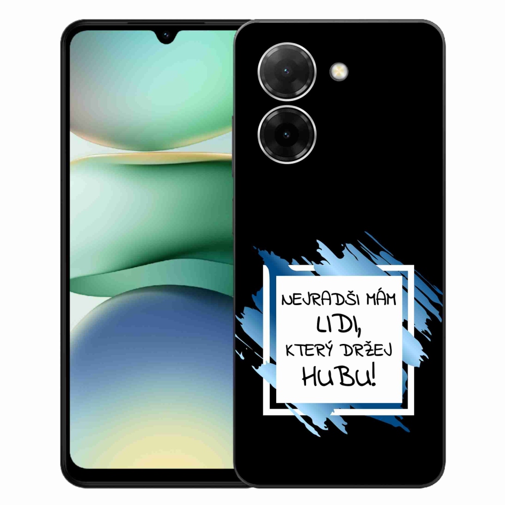 Gelový kryt mmCase na Xiaomi Redmi A5 (171.7x77.8x8.3mm) - vtipný text 7 bíločerné pozadí