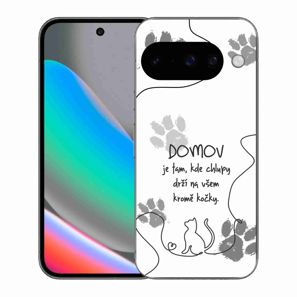 Gelový kryt mmCase na Google Pixel 10 - kočičí motiv bílé pozadí