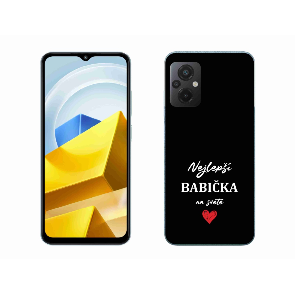 Gelový kryt mmCase na Xiaomi Poco M5 4G - nejlepší babička 1 černé pozadí