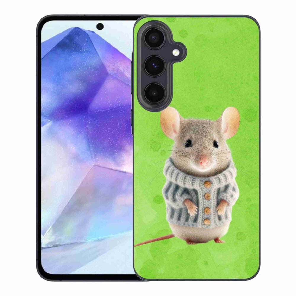 Gelový kryt mmCase na Samsung Galaxy A55 5G - myška ve svetru