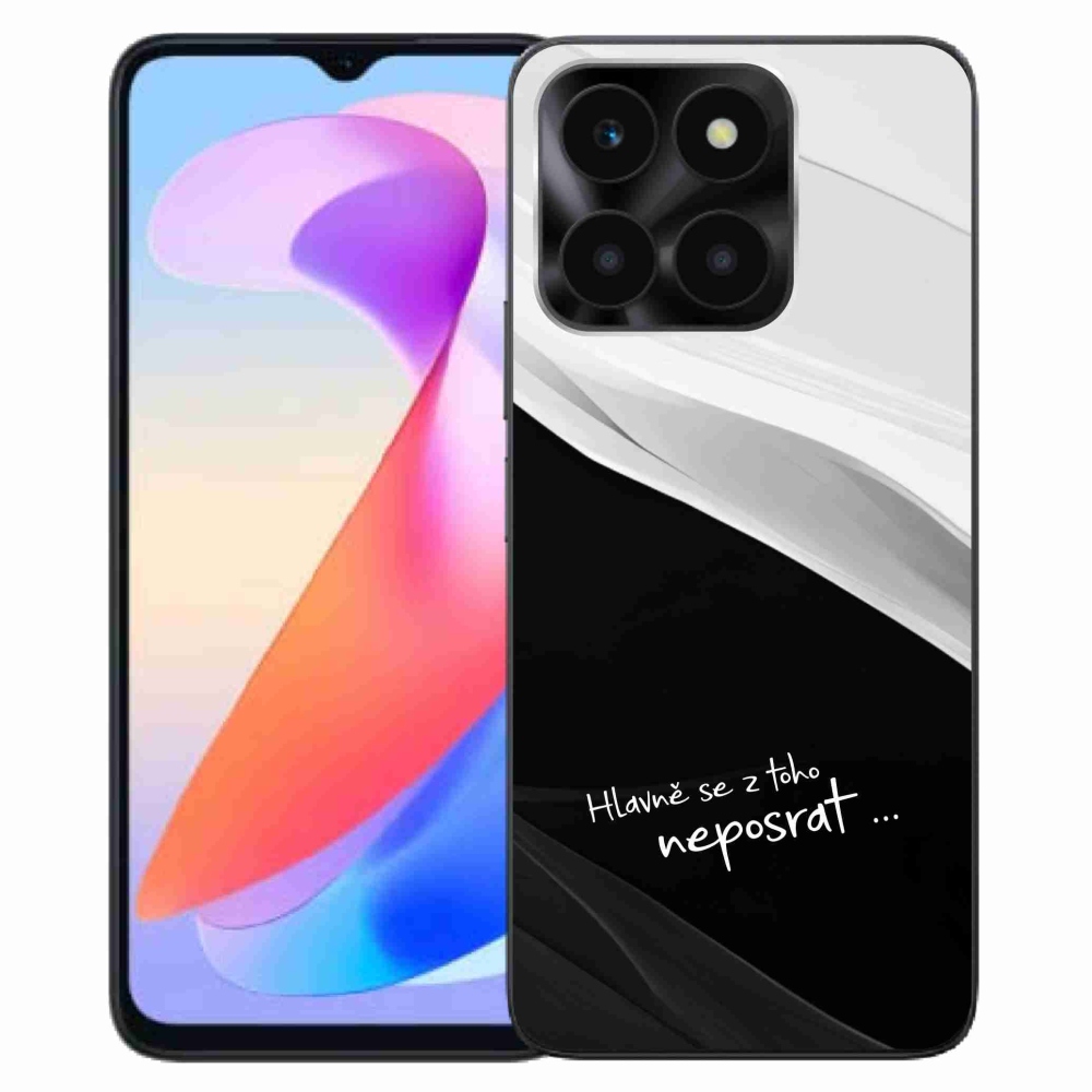Gelový kryt mmCase na Honor X6a - vtipný text 13 černobílé pozadí